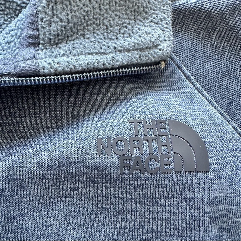 The North Face Mens 1/4‎ Zip Long Sleeve Fleece Pullover Medium Blue Jacket Fall